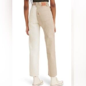 Levi's Woman’s Khaki and Cream Straight Leg Jeans